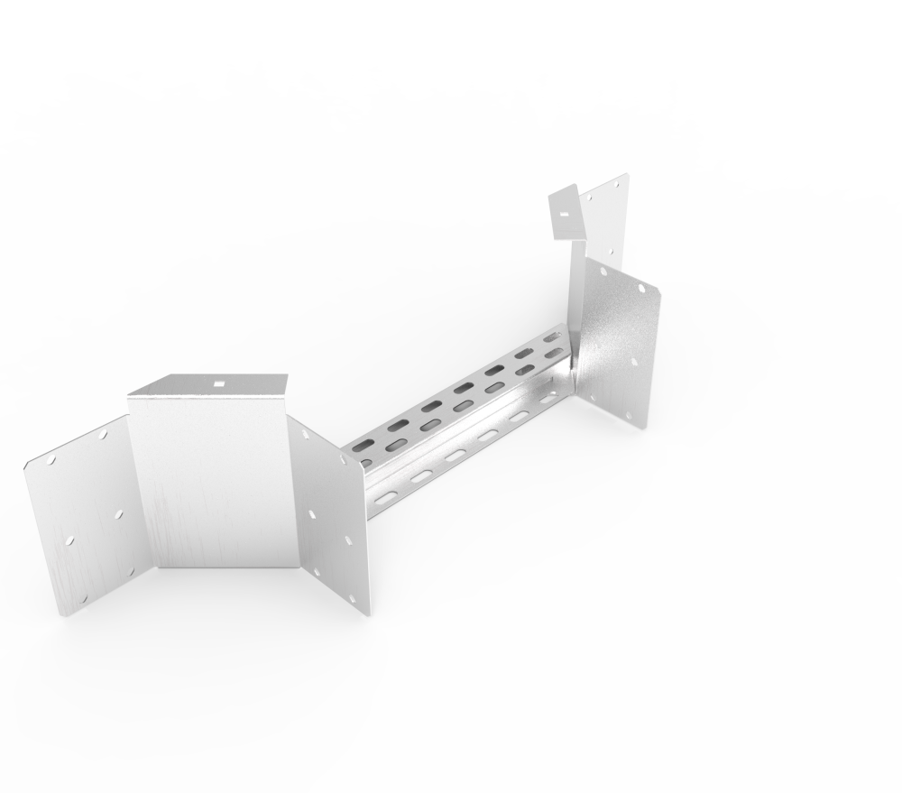 Кабельрост угловой  с R=100 мм ответвительный горизонтальный РУ1ОГ.400.200.100.1,5.2