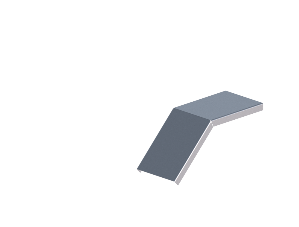 Крышка лотка монтажного углового 45 вниз ЛР45Н.100.15.250.1.1