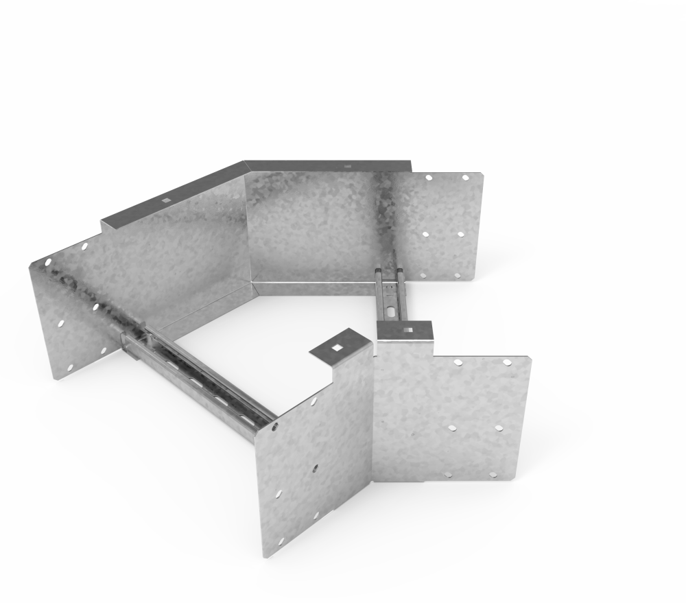 Кабельрост угловой  с R=100 мм 45 горизонтальный РУ145Г.400.200.100.1,5.1