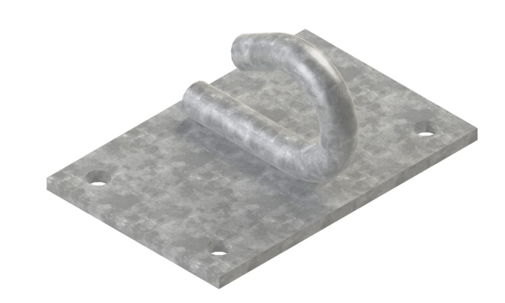 Аксессуары крепление крюк шириной  100 мм, высотой 75 мм, длиной 150 мм, толщиной (диаметром) 16 мм с гальванопокрытием ЗАКК.100.75.150.16.14