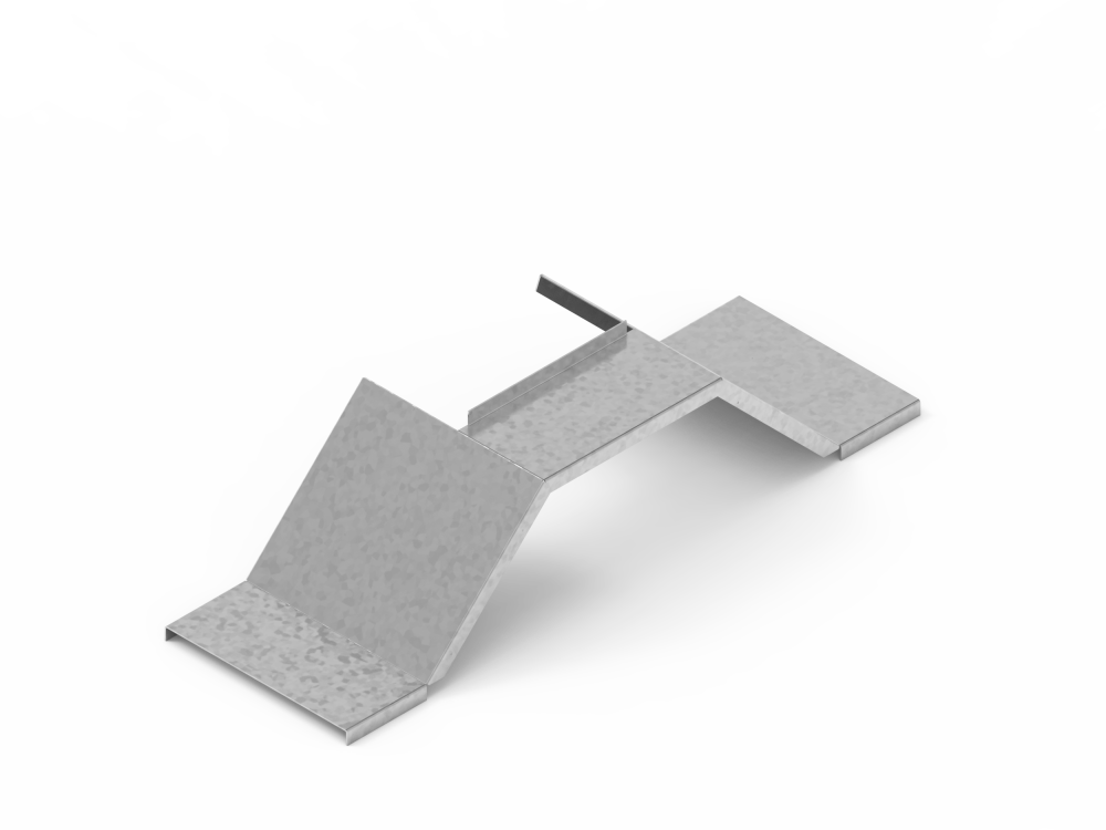 Крышка лотка монтажного углового тройникового верх с разворотом ЛРТУ.500.10.954.1.1