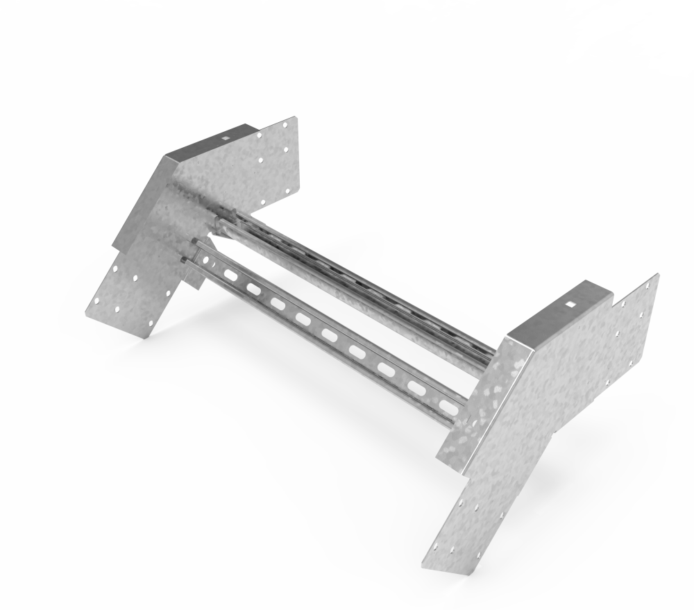 Кабельрост угловой  с R=100 мм 45 вниз РУ145Н.700.150.100.1,5.1