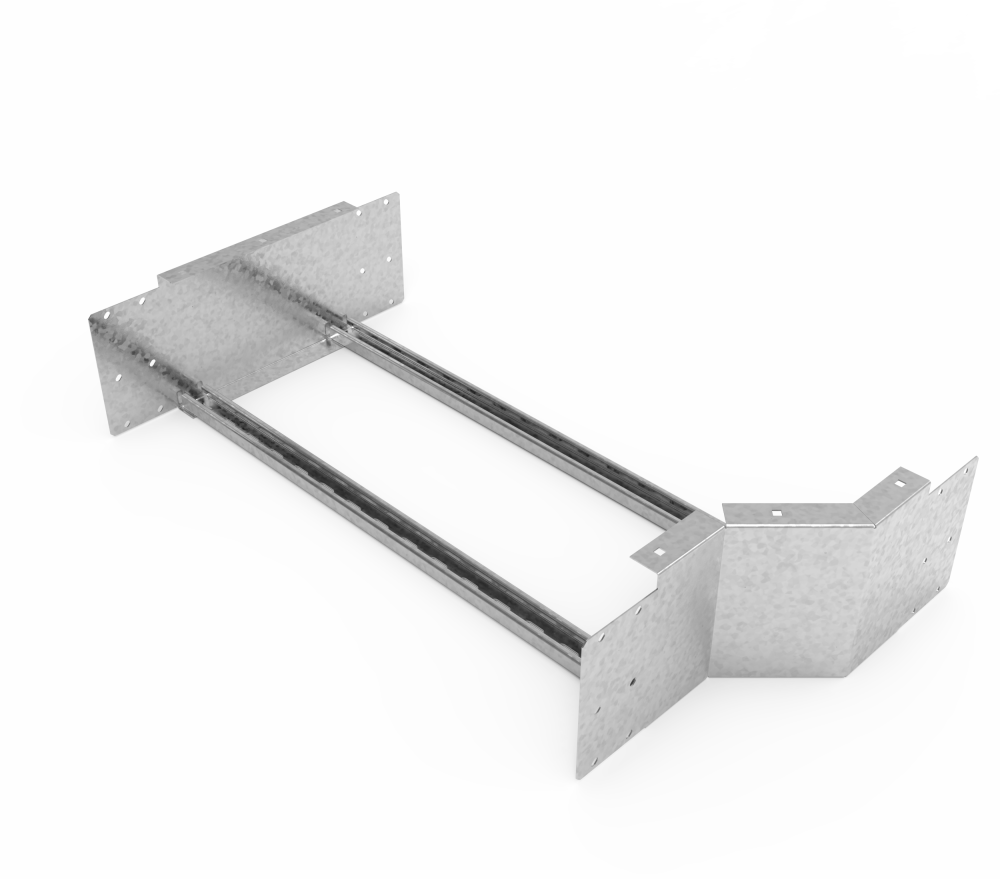 Кабельрост угловой  с R=100 мм редукторный левый  РУ1РЛ.800.200.100.1,5.1