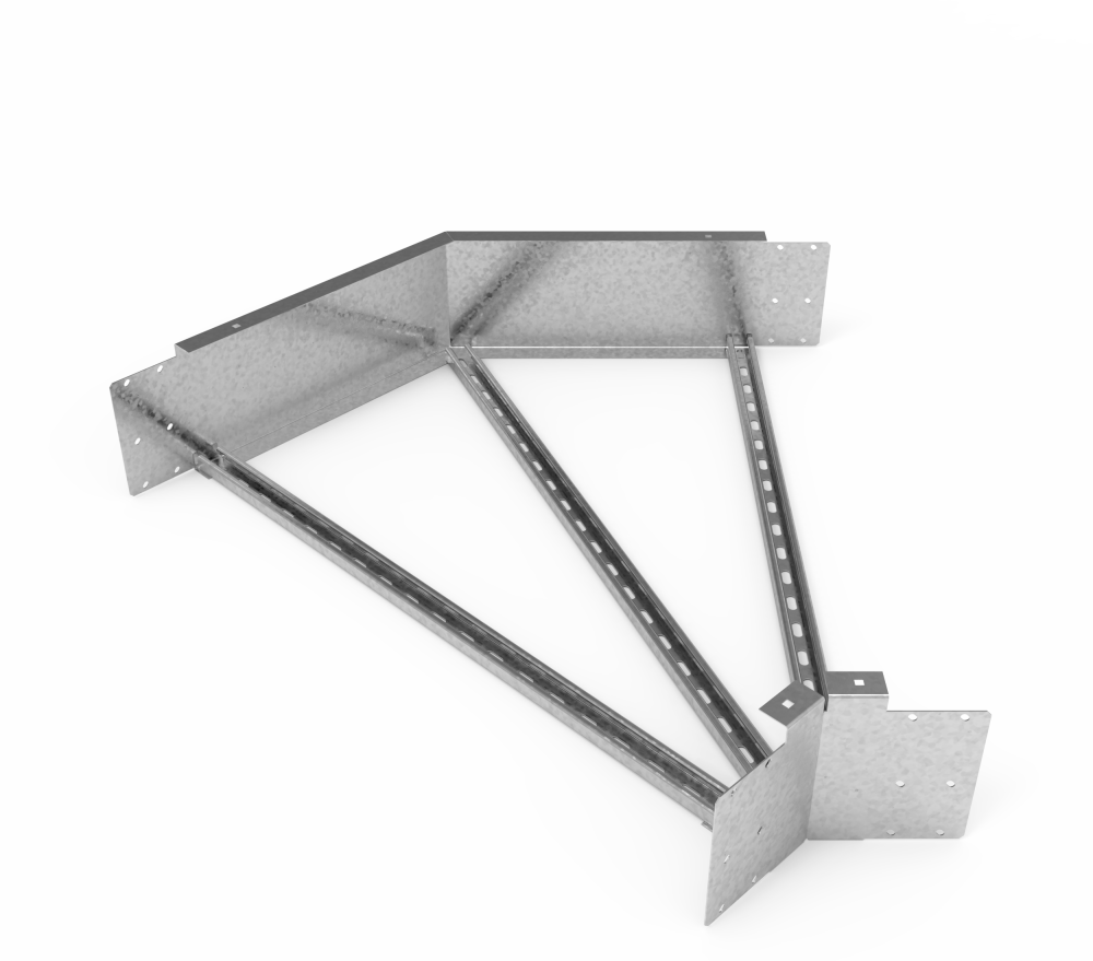 Кабельрост угловой  с R=100 мм 45 горизонтальный РУ145Г.1000.200.100.1,5.1