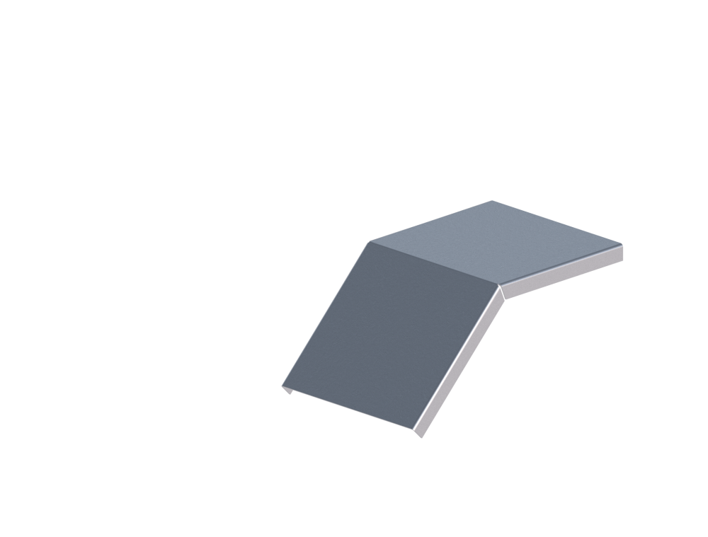 Крышка лотка монтажного углового 45 вниз ЛР45Н.150.15.250.1,5.1