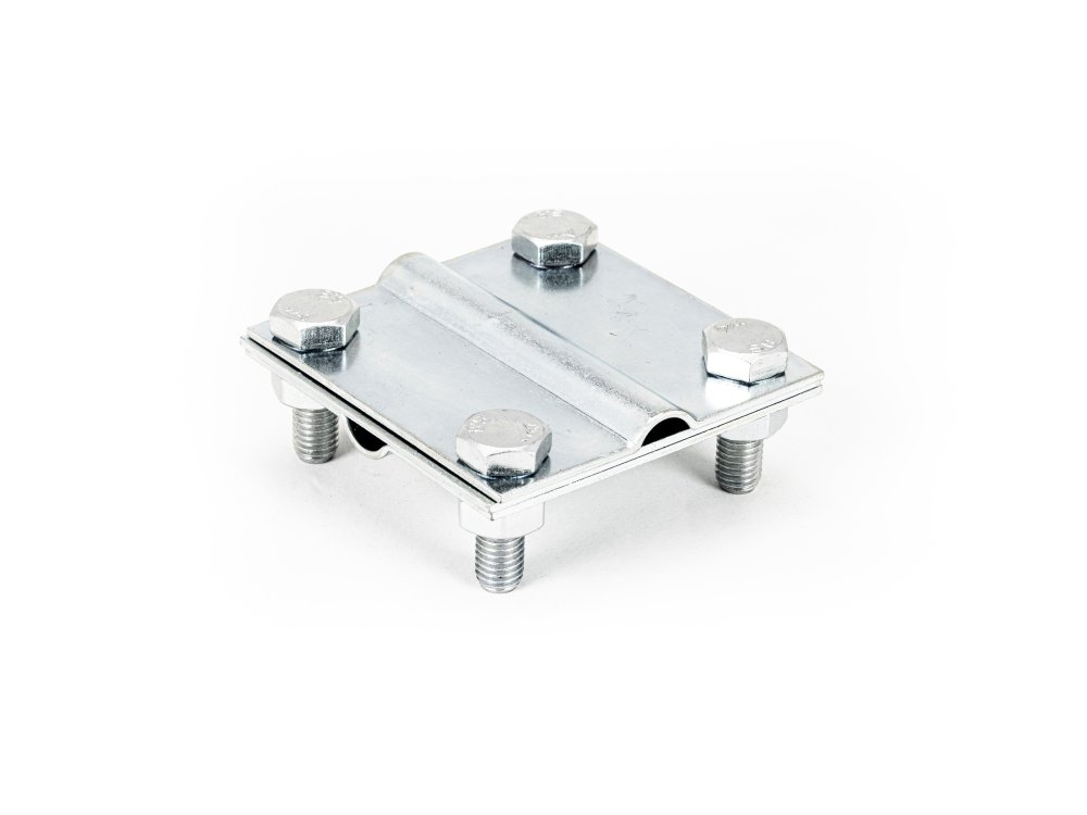 Соединитель крестообразный круг 4-болтовой М8, 3 пластины шириной  87 мм, высотой 30 мм, длиной 87 мм, толщиной (диаметром) 8 мм с термодиффузионным покрытием ЗСК8.87.30.87.8.9