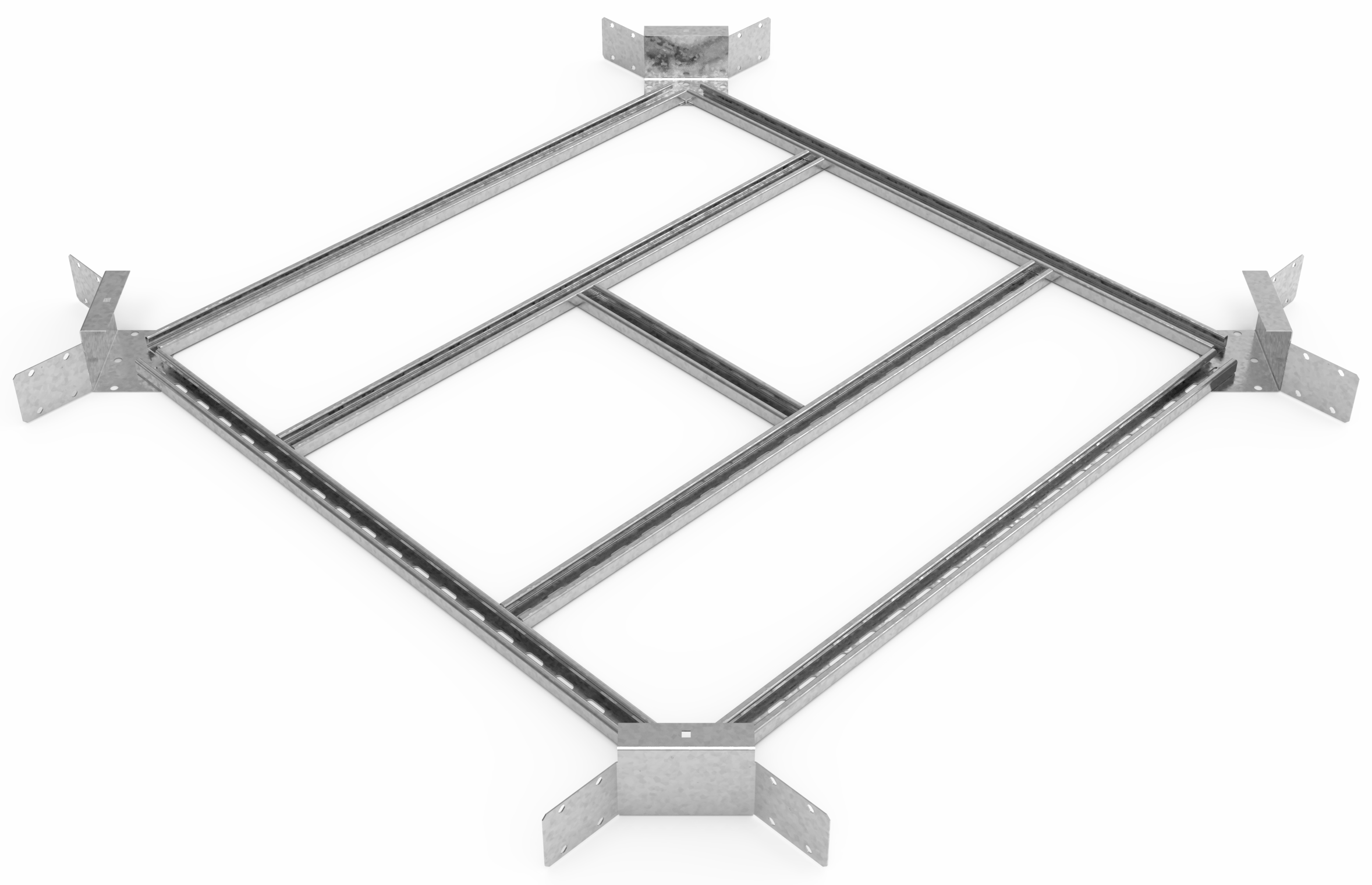 Кабельрост угловой  с R=100 мм крестообразный горизонтальный РУ1КГ.1000.150.100.2,5.1