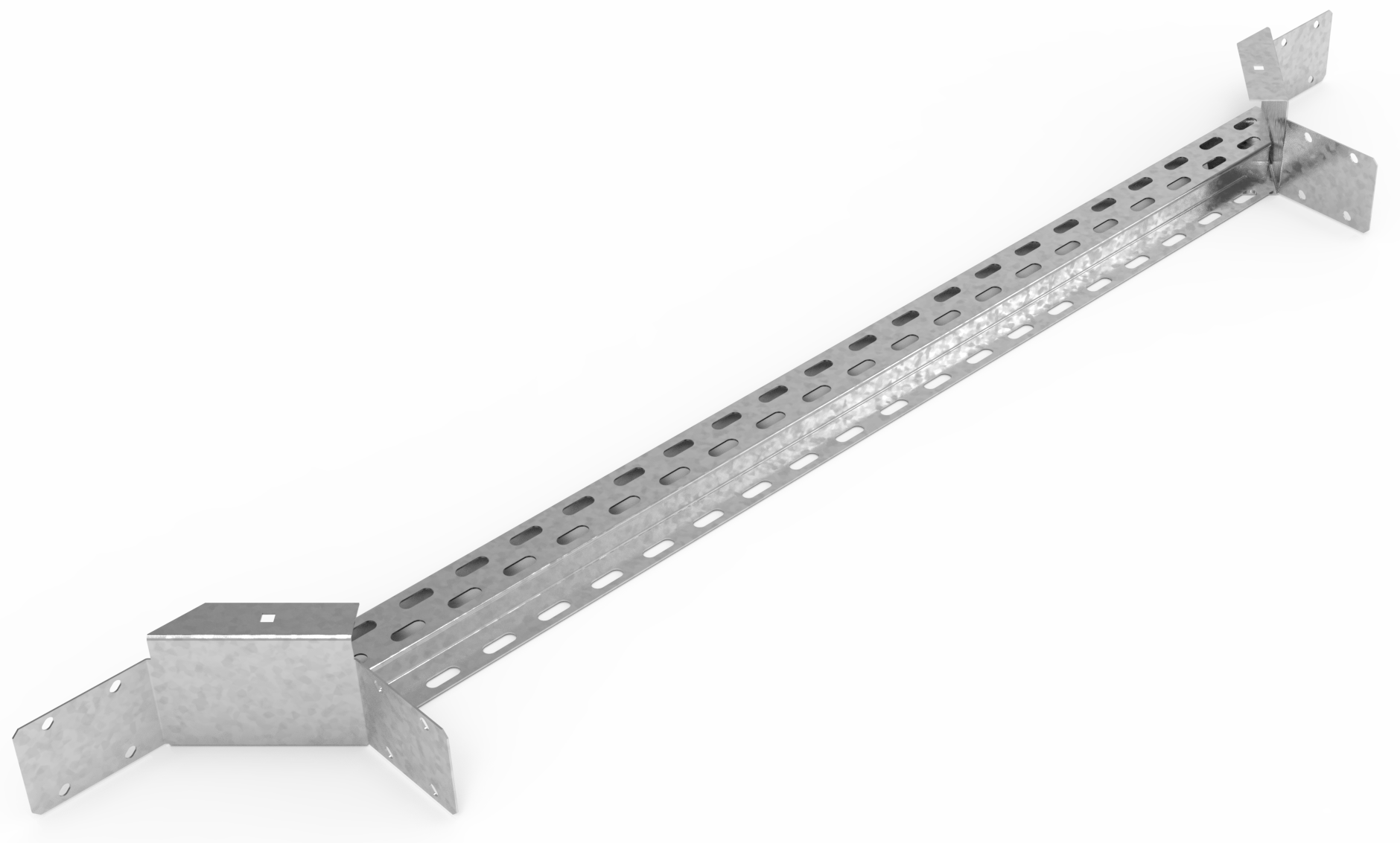 Кабельрост угловой  с R=100 мм ответвительный горизонтальный РУ1ОГ.1000.200.100.2.1