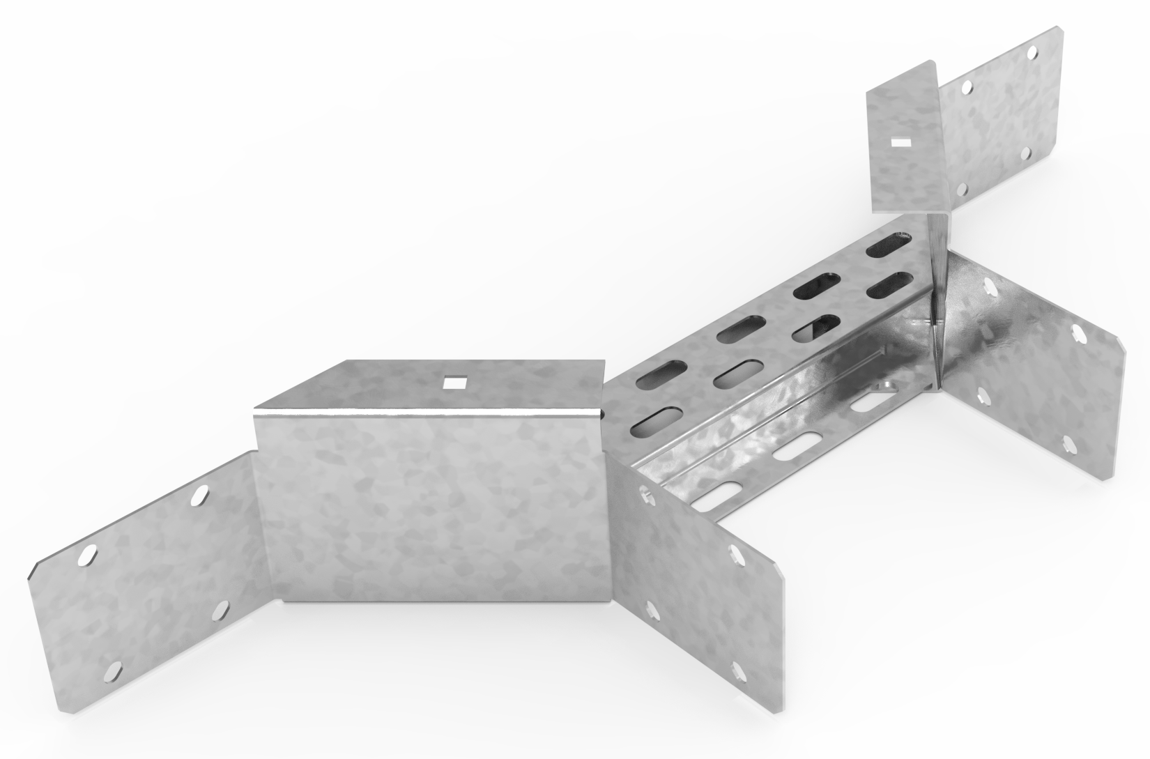 Кабельрост угловой  с R=100 мм ответвительный горизонтальный РУ1ОГ.300.200.100.1,5.1