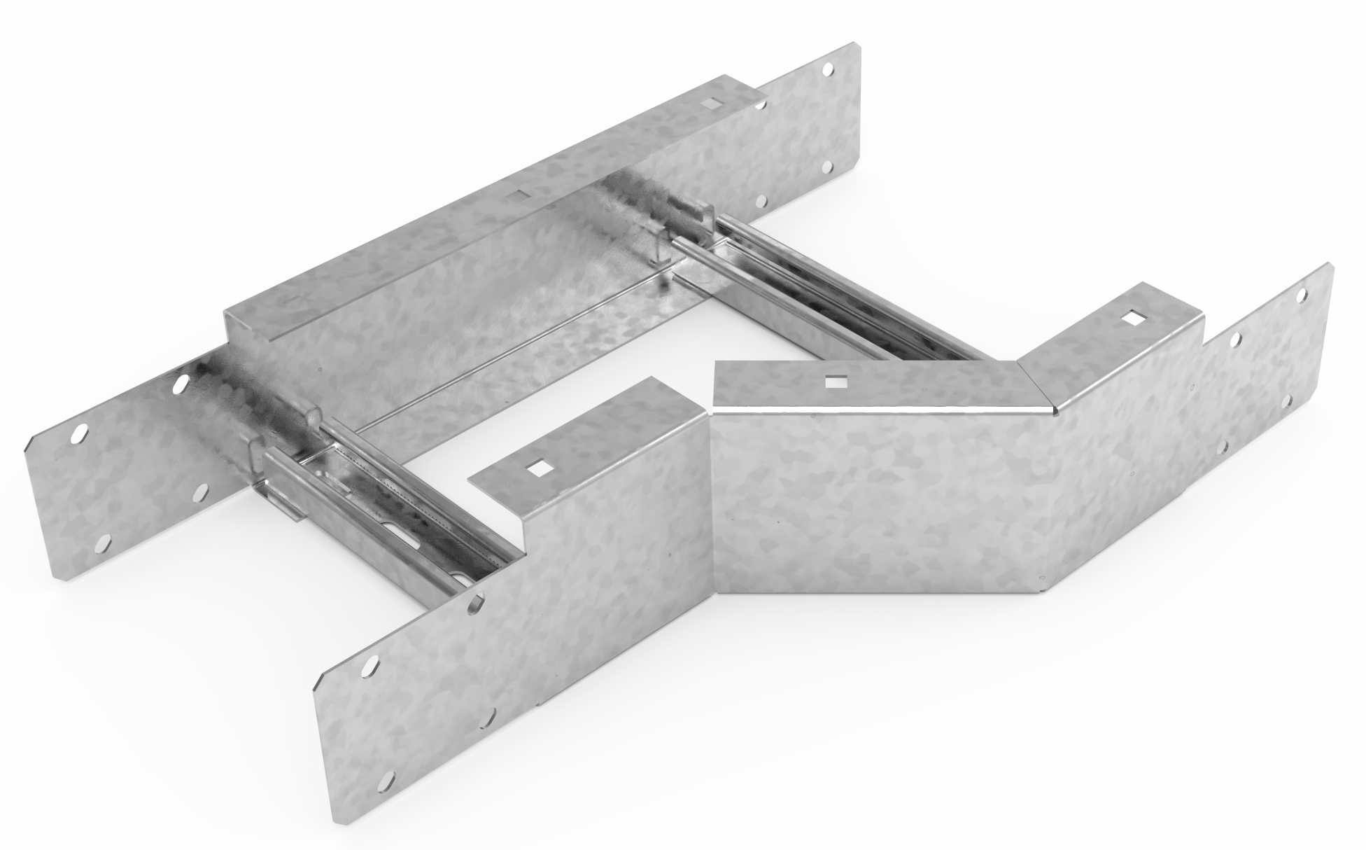 Кабельрост угловой  с R=100 мм редукторный левый  РУ1РЛ.200.150.100.2,5.1