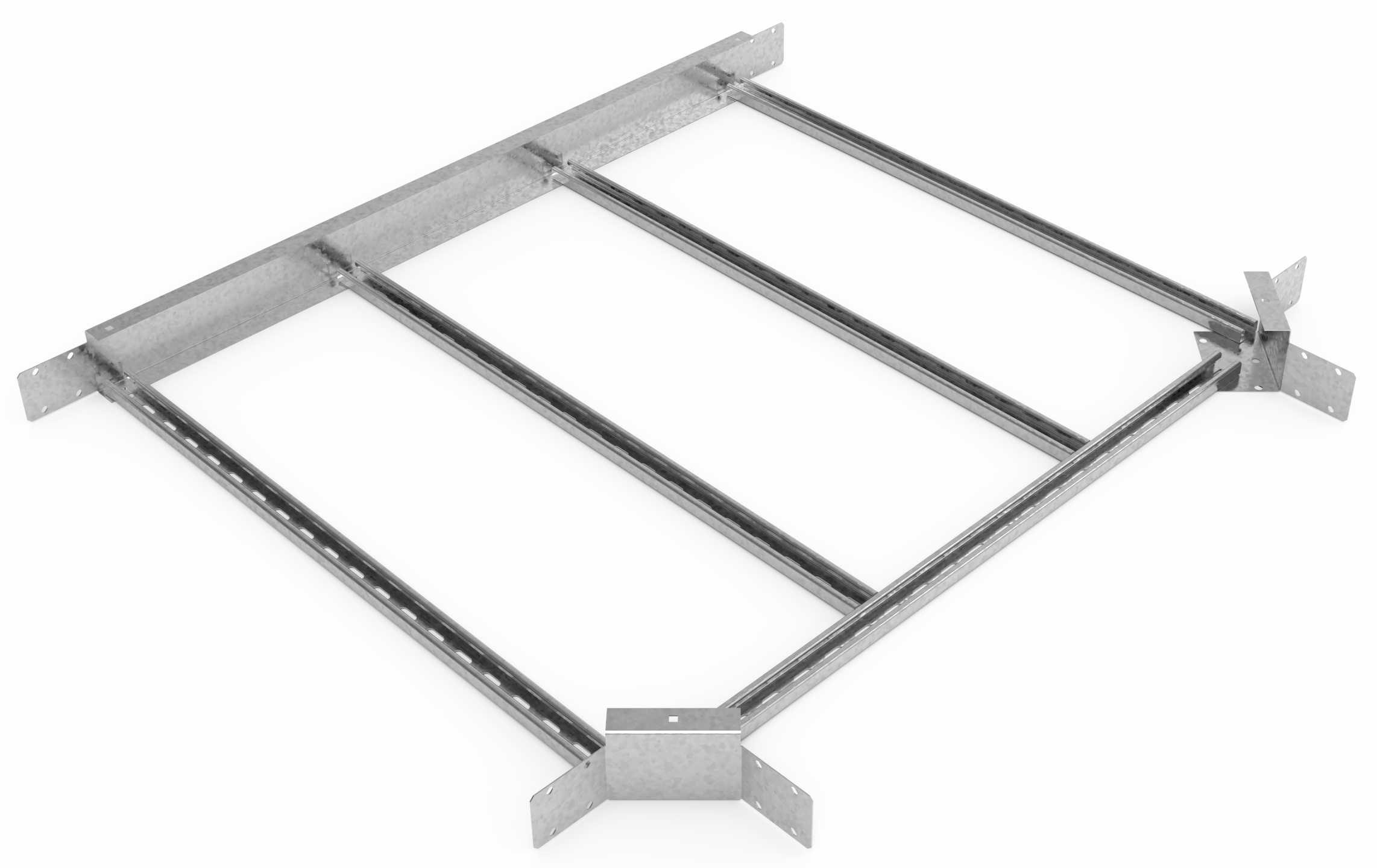 Кабельрост угловой  с R=100 мм тройниковый горизонтальный РУ1ТГ.1000.150.100.1,5.2