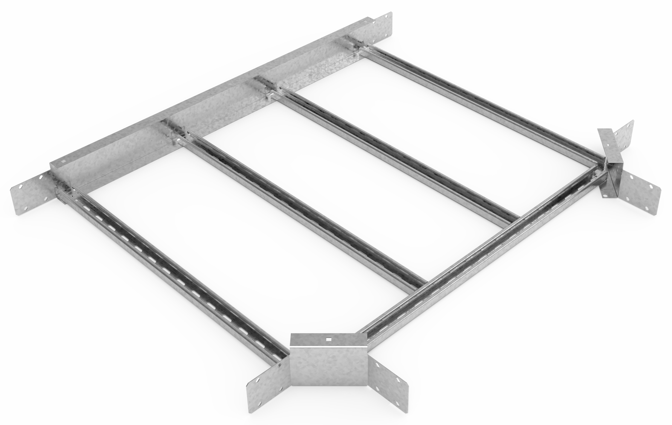 Кабельрост угловой  с R=100 мм тройниковый горизонтальный РУ1ТГ.900.200.100.1,5.2