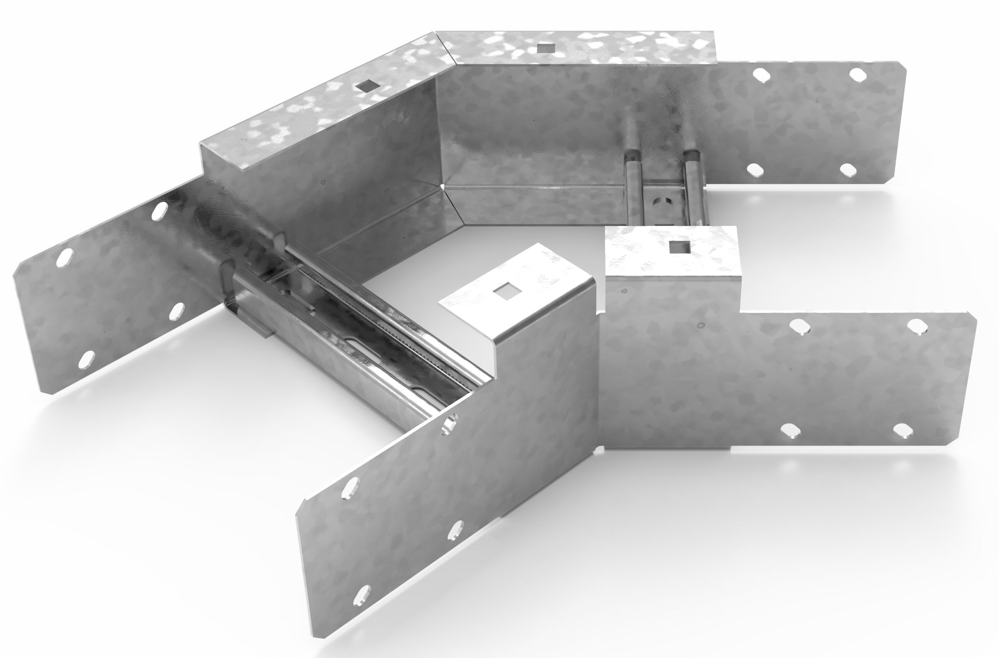 Кабельрост угловой  с R=100 мм 45 горизонтальный РУ145Г.300.150.100.2.1