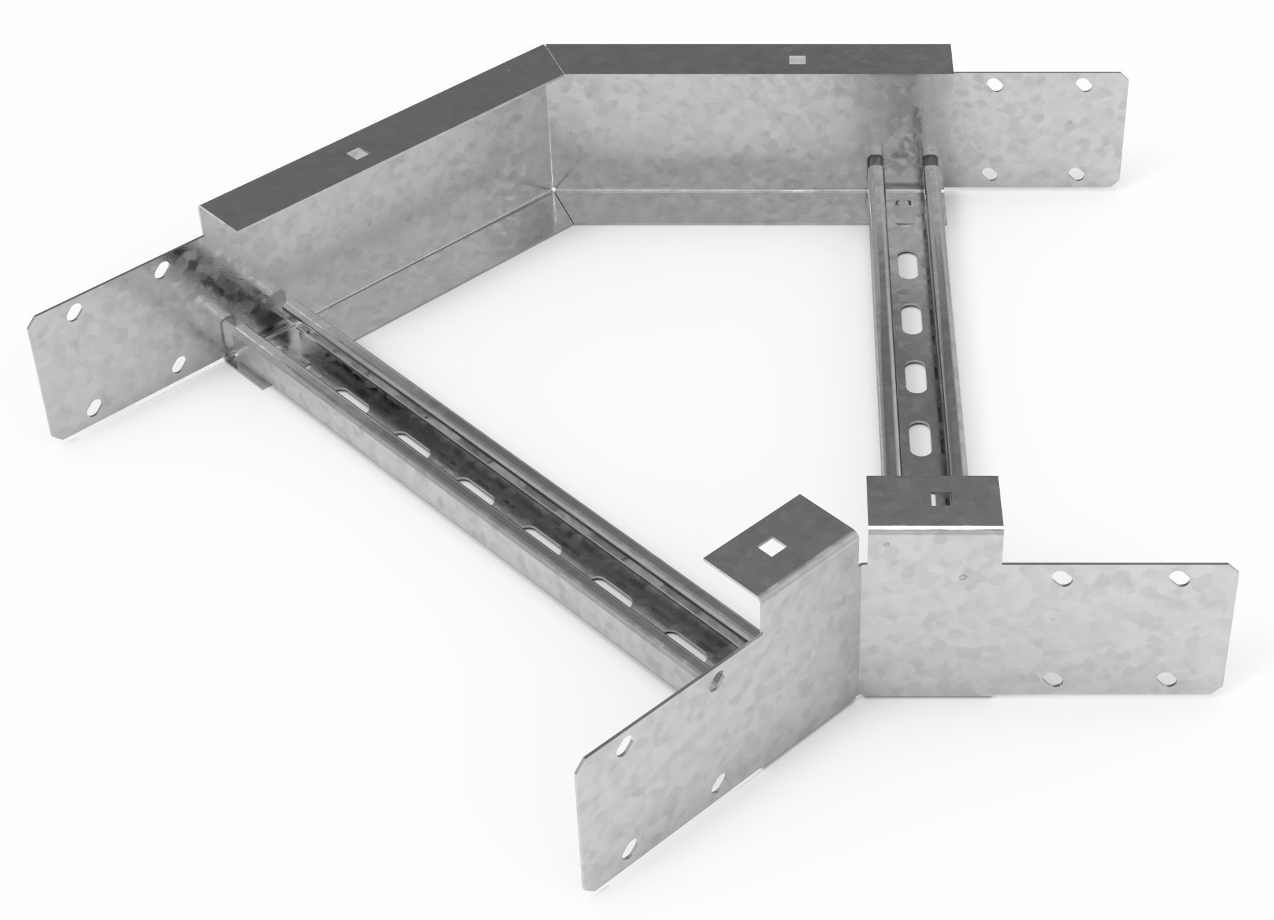 Кабельрост угловой  с R=100 мм 45 горизонтальный РУ145Г.500.100.100.2.1