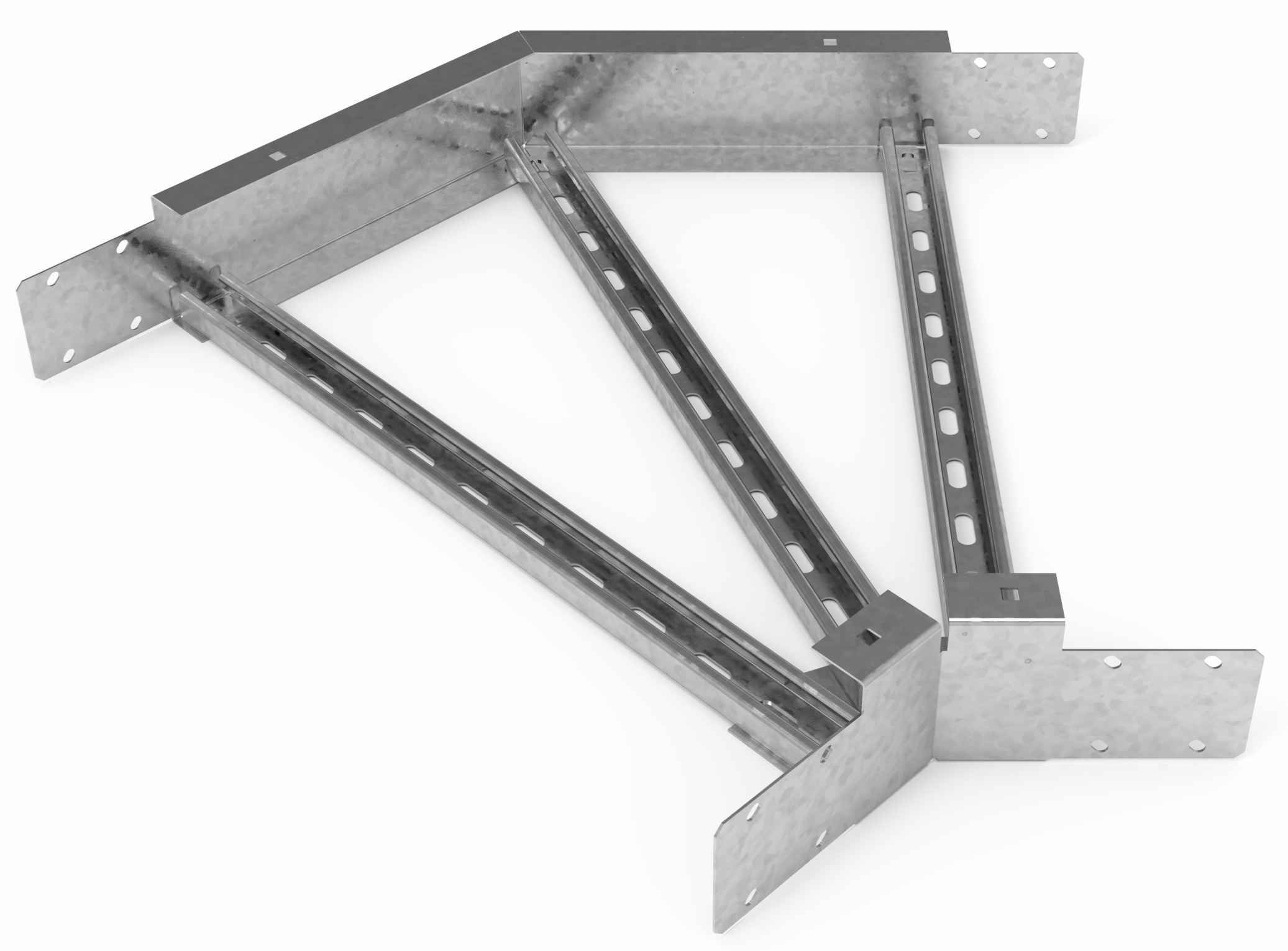 Кабельрост угловой  с R=100 мм 45 горизонтальный РУ145Г.600.150.100.3.1