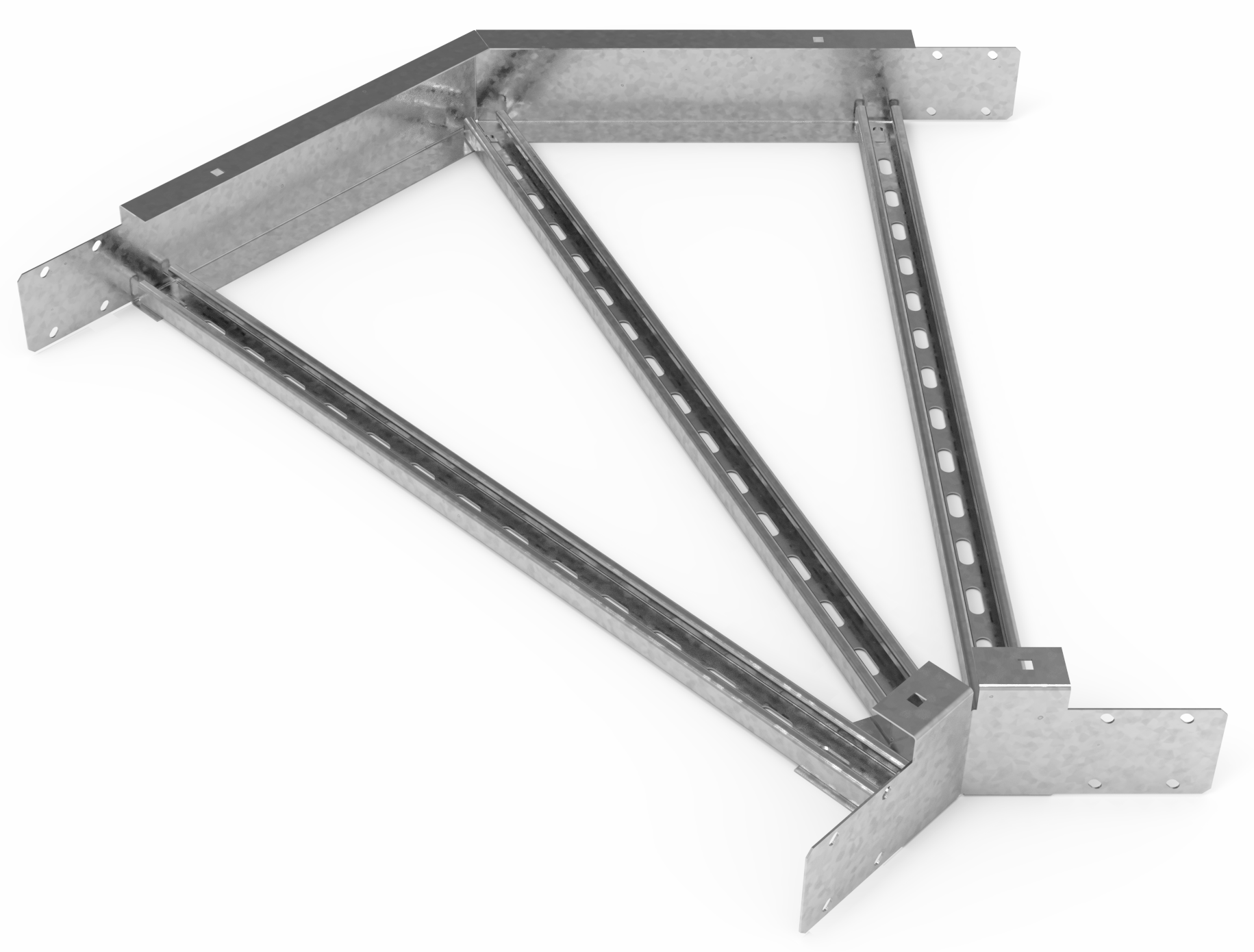 Кабельрост угловой  с R=100 мм 45 горизонтальный РУ145Г.800.100.100.2,5.1