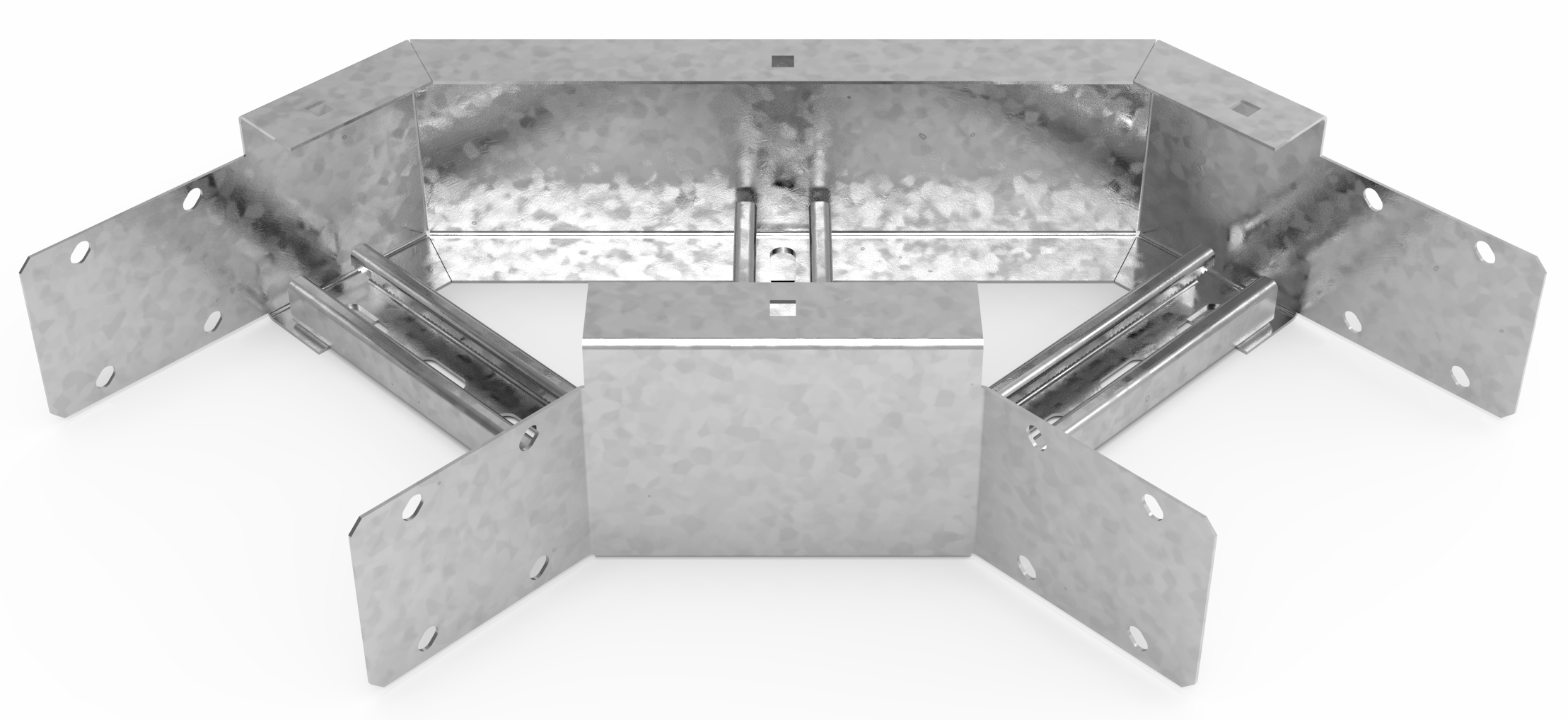 Кабельрост угловой  с R=100 мм 90 горизонтальный РУ190Г.300.100.100.2,5.1