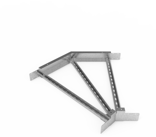 Кабельрост угловой  с R=100 мм 45 горизонтальный РУ145Г.900.100.100.2,5.1