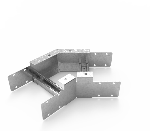 Кабельрост угловой  с R=100 мм 45 горизонтальный РУ145Г.300.100.100.2,5.1