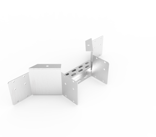 Кабельрост угловой  с R=100 мм ответвительный горизонтальный РУ1ОГ.300.150.100.2.2