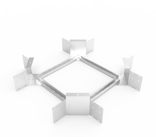 Кабельрост угловой  с R=100 мм крестообразный горизонтальный РУ1КГ.500.150.100.2.2