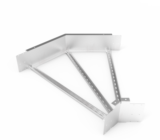 Кабельрост угловой  с R=100 мм 45 горизонтальный РУ145Г.1000.200.100.2.2