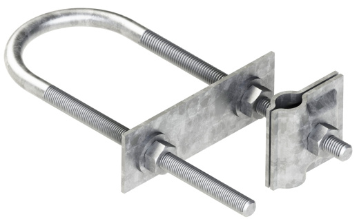 Аксессуары крепление фиксатор одинарный шириной  98 мм, высотой 50 мм, длиной 160 мм, толщиной (диаметром) 8 мм с гальванопокрытием ЗАКФ1.98.50.160.8.14