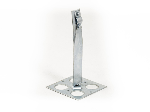 Держатель с основанием болтовой приклеиваемый шириной  100 мм, высотой 100 мм, длиной 150 мм, толщиной (диаметром) 2 мм с горячеоцинкованным покрытием ЗДОБ.100.100.150.2.1