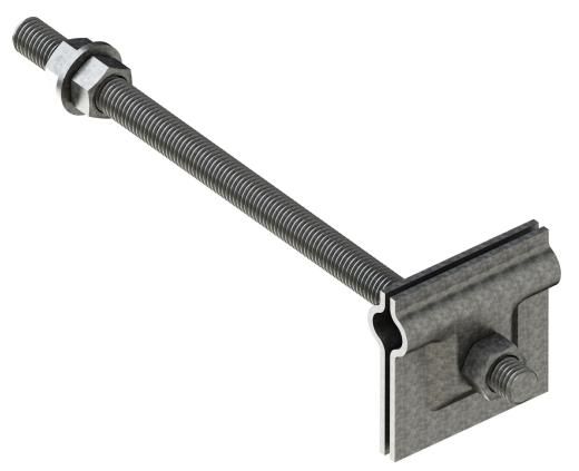 Натяжитель  с зажимными пластинами шириной  50 мм, высотой 50 мм, длиной 400 мм, толщиной (диаметром) 10 мм с горячеоцинкованным покрытием ЗНЗ.50.50.400.10.1