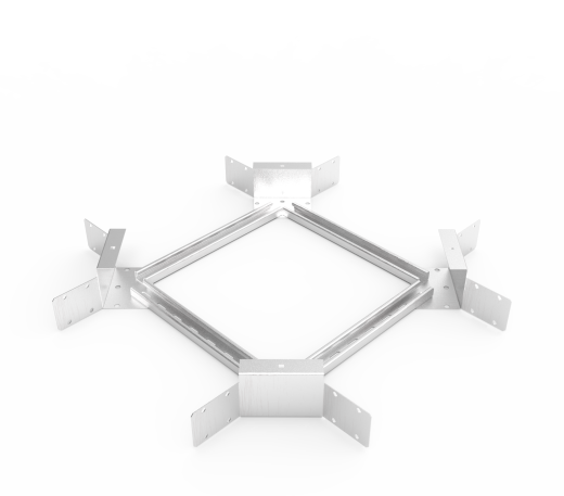 Кабельрост угловой  с R=100 мм крестообразный горизонтальный РУ1КГ.500.100.100.2.2