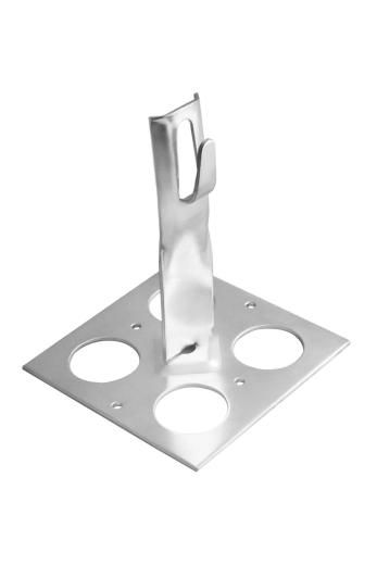 Держатель с основанием зажимной приклеиваемый шириной  100 мм, высотой 100 мм, длиной 90 мм, толщиной (диаметром) 2 мм с гальванопокрытием ЗДОЗ.100.100.90.2.5