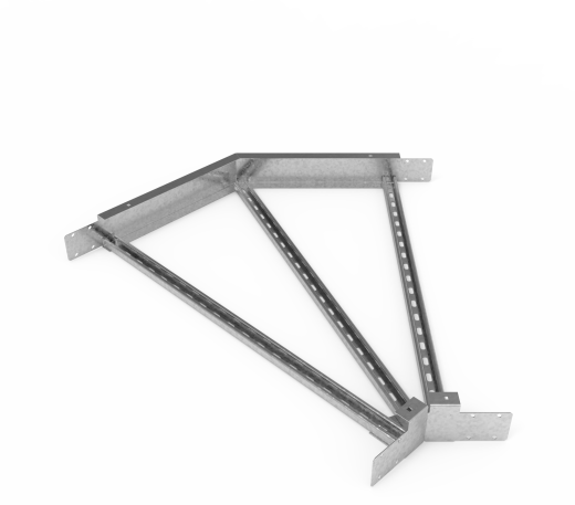 Кабельрост угловой  с R=100 мм 45 горизонтальный РУ145Г.1000.100.100.1,5.1