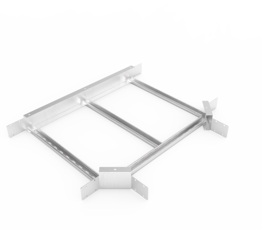 Кабельрост угловой  с R=100 мм тройниковый горизонтальный РУ1ТГ.600.100.100.1,5.2