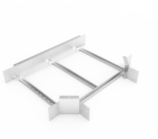 Кабельрост угловой  с R=100 мм тройниковый горизонтальный РУ1ТГ.600.150.100.1,5.2