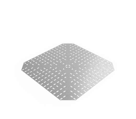 Дно кабельроста углового с R=100 мм крестообразный горизонтальный РД1КГ.800.0.100.2,5.1