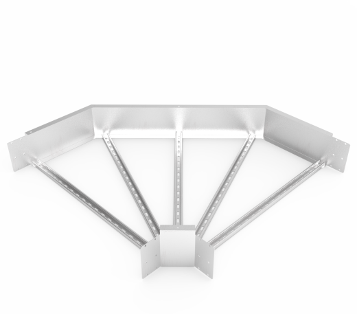 Кабельрост угловой  с R=100 мм 90 горизонтальный РУ190Г.1000.200.100.2.2