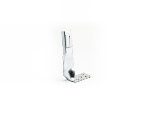 Держатель угловой зажимной повернутый шириной  30 мм, высотой 104 мм, длиной 70 мм, толщиной (диаметром) 2 мм с горячеоцинкованным покрытием ЗДУЗП.30.104.70.2.1