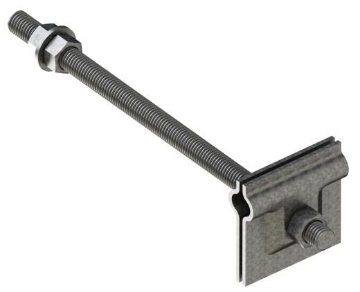 Натяжитель  с зажимными пластинами шириной  50 мм, высотой 50 мм, длиной 400 мм, толщиной (диаметром) 10 мм с горячеоцинкованным покрытием ЗНЗ.50.50.400.10.1