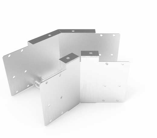 Кабельрост угловой  с R=100 мм 45 горизонтальный РУ145Г.300.200.100.1,5.2