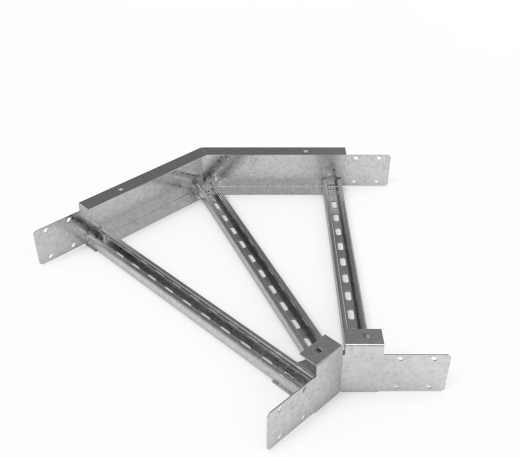 Кабельрост угловой  с R=100 мм 45 горизонтальный РУ145Г.700.100.100.2,5.1