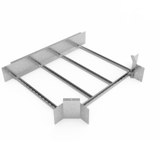 Кабельрост угловой  с R=100 мм тройниковый горизонтальный РУ1ТГ.800.200.100.1,5.1
