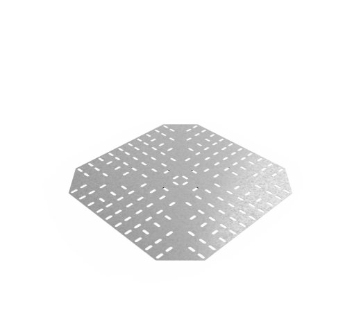 Дно кабельроста углового с R=100 мм крестообразный горизонтальный РД1КГ.600.0.100.2,5.1