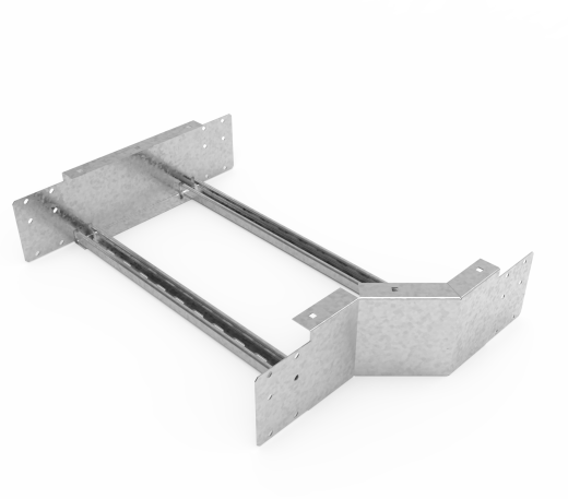 Кабельрост угловой  с R=100 мм редукторный левый  РУ1РЛ.600.150.100.2.1
