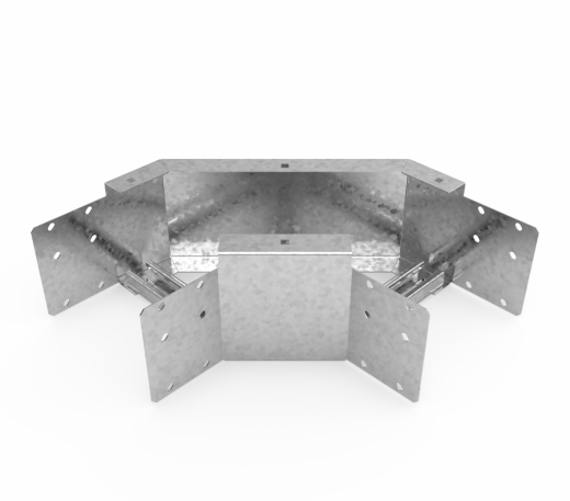 Кабельрост угловой  с R=100 мм 90 горизонтальный РУ190Г.200.150.100.3.1