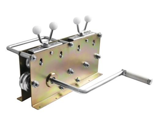 Устройство для выравнивания 9 роликовое с ручным приводом шириной  352 мм, высотой 290 мм, длиной 438 мм, толщиной 10 мм с гальванопокрытием ЗУ9Р.352.290.438.10.5 Устройство для выравнивания 9 роликовое с ручным приводом шириной  352 мм, высотой 290 мм, длиной 438 мм, толщиной 10 мм с гальванопокрытием ЗУ9Р.352.290.438.10.5