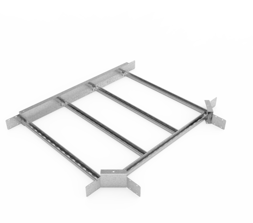 Кабельрост угловой  с R=100 мм тройниковый горизонтальный РУ1ТГ.800.100.100.1,5.1