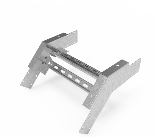 Кабельрост угловой  с R=100 мм 45 вниз РУ145Н.400.100.100.1,5.1