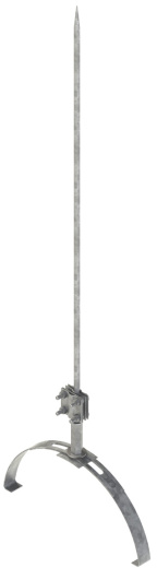 Мачта серии 40 на конструкции фигурный конек с 2 скобами шириной  460 мм, высотой 30 мм, длиной 1000 мм, толщиной (диаметром) 12 мм нержавеющая сталь ЗМКФ2.460.30.1000.12.6