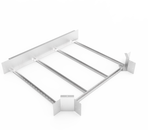 Кабельрост угловой  с R=100 мм тройниковый горизонтальный РУ1ТГ.1000.200.100.1,5.2