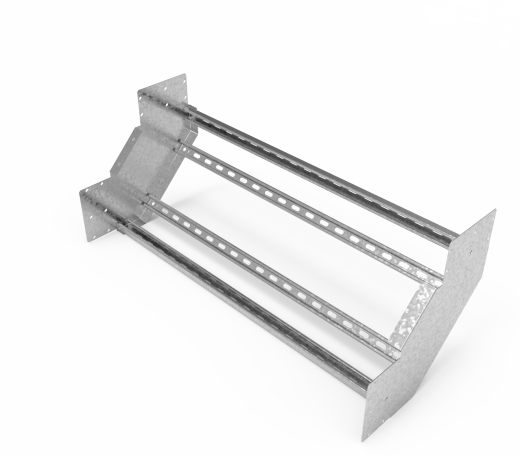Кабельрост угловой  с R=100 мм 90 вверх РУ190В.1000.200.100.2,5.1
